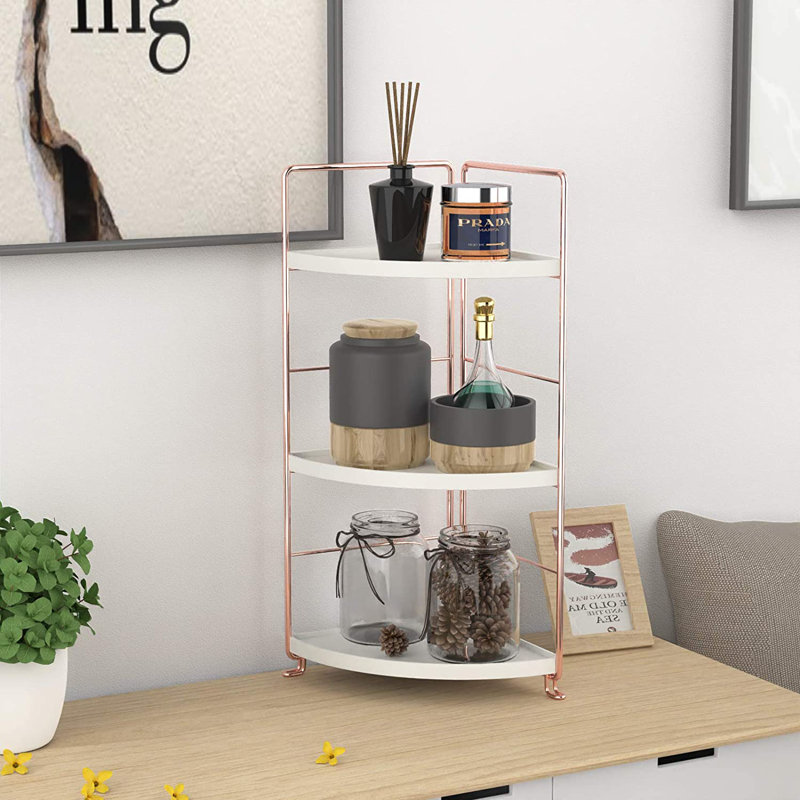 Mercer41 3Tier Corner Storage Shelf Bathroom Countertop Organizer